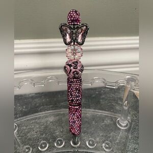 Homemade Beadable Butterfly Rhinestone Pen